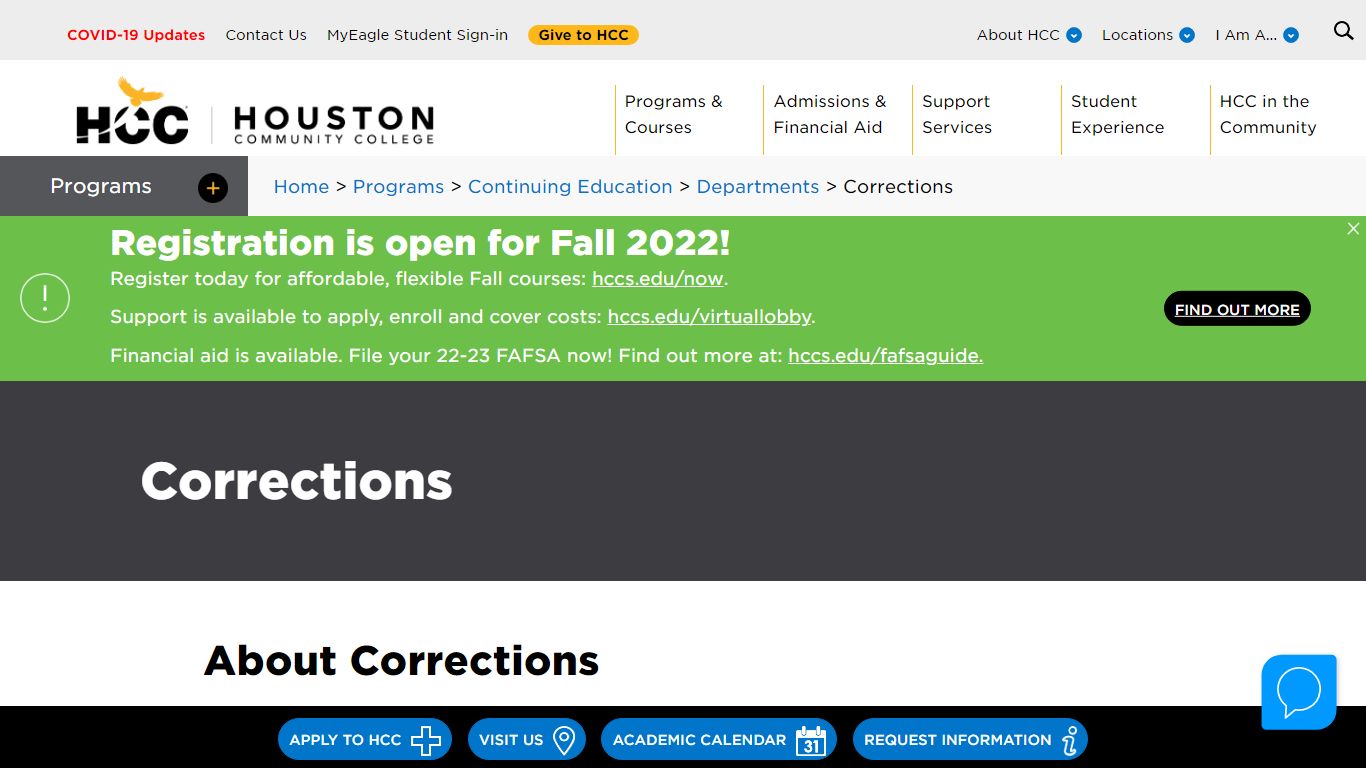 Corrections | Houston Community College - HCC