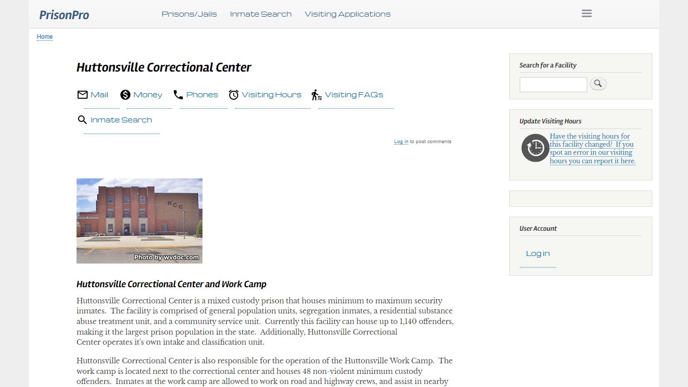 Huttonsville Correctional Center - PrisonPro